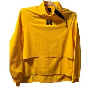 Jordan Brand Michigan Pullover Mens XL Yellow Excellent Offset Zip Training Top